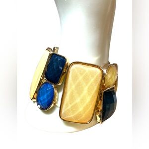 Elegant Gold and Blue Bracelet